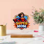 Super Mom アクリルサイン (ウェディング)