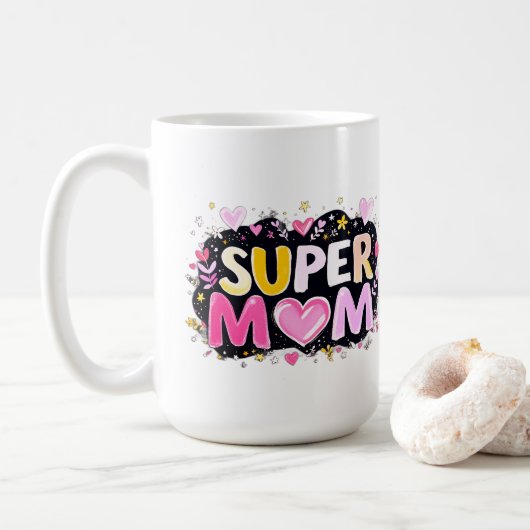 Super Mom コーヒーマグカップ (ドーナツ)