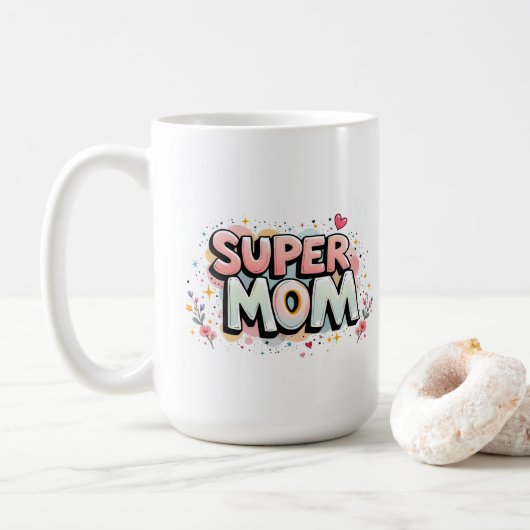 Super Mom コーヒーマグカップ (ドーナツ)