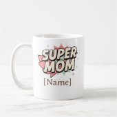 Super Mom Comic Style personilized Mug  コーヒーマグカップ (左)