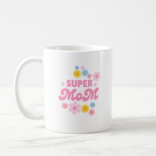 Super Mom | Cute Mug コーヒーマグカップ (左)