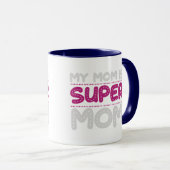 Super Mom Dotted Typography Blue Two Tone Coffee M マグカップ (正面右)