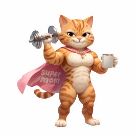 Super Mom Gym Cat Cooking Apron エプロン