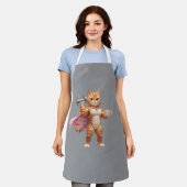 Super Mom Gym Cat Cooking Apron エプロン (着用した状態)