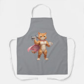 Super Mom Gym Cat Cooking Apron エプロン (正面)