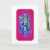 Super Mom Mode Activated Retro Glitch Text カード (正面)