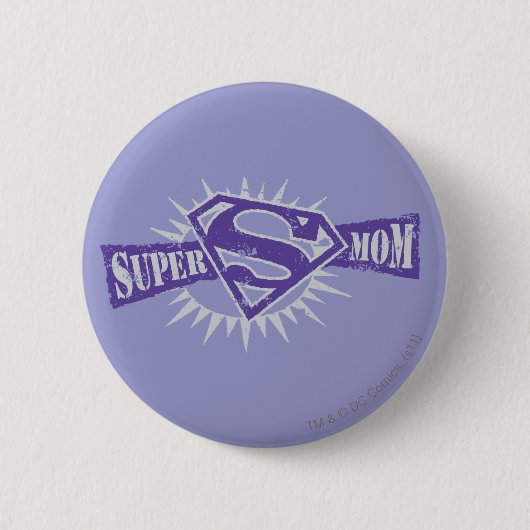 Super Mom Purple Starburst 缶バッジ (正面)