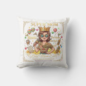Super mom sticker クッション (正面)