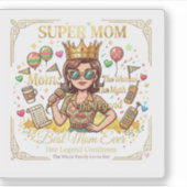 Super mom sticker carré シール (正面)