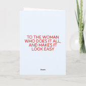 Super Mom Superhero Mother's Day Greeting Card カード (裏面)