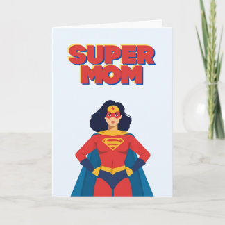 Super Mom Superhero Mother's Day Greeting Card カード