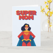 Super Mom Superhero Mother's Day Greeting Card カード (黄色い花)