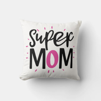 Super Mom Throw Pillow – Cozy Mother Gift クッション