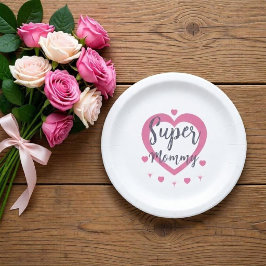 Super Mommy Personalized Best Mom Gift Paper Plate ペーパープレート