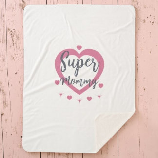 Super Mommy Personalized Best Mom Gift Sherpa シェルパブランケット