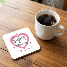 Super Mommy Personalized Best Mom Gift Square スクエアペーパーコースター