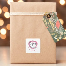 Super Mommy Personalized Best Mom Gift Sticker スクエアシール