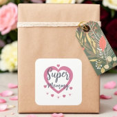 Super Mommy Personalized Best Mom Gift Sticker スクエアシール