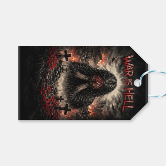 Super Panda Hero — Cute Kawaii Flying Panda Baby B ギフトタグ (正面(横))