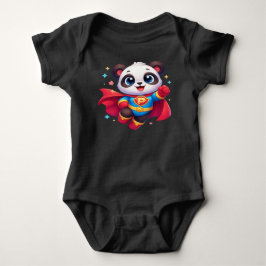 Super Panda Hero — Cute Kawaii Flying Panda Baby B ベビーボディスーツ