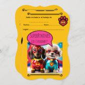 “Super Perritas al Rescate: ¡A festejar! 招待状 (正面/裏面)