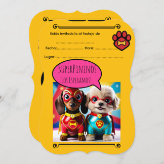 “Super Perritas al Rescate: ¡A festejar! 招待状