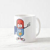 Super Pill Cartoon Hero Character コーヒーマグカップ (正面右)