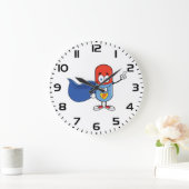 Super Pill Cartoon Hero Character ラージ壁時計 (ホーム)