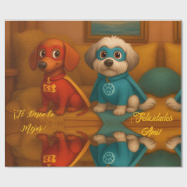 🐾 Super Pinis en Acción – Papel de Regalo ラッピングペーパー