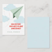 Super Plane Awesome Paper Airplane Class Valentine エンクロージャーカード (正面/裏面)
