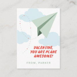 Super Plane Awesome Paper Airplane Class Valentine エンクロージャーカード