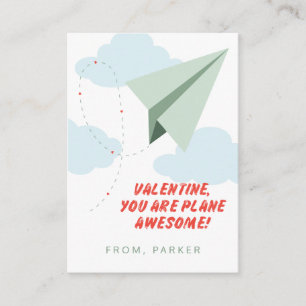 Super Plane Awesome Paper Airplane Class Valentine エンクロージャーカード