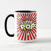 SUPER POP! Comic Book Pop Art Fun Pun Dad  マグカップ (左)
