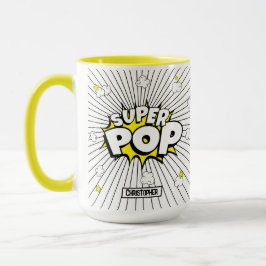 SUPER POP! Fun Superhero Personalized Pun マグカップ