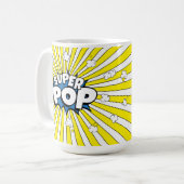 SUPER POP! Quirky Fun Comic Book Pop Art Pun  コーヒーマグカップ (正面左)