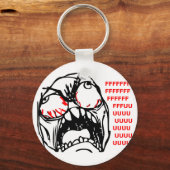 super rage face meme rofl キーホルダー (正面)