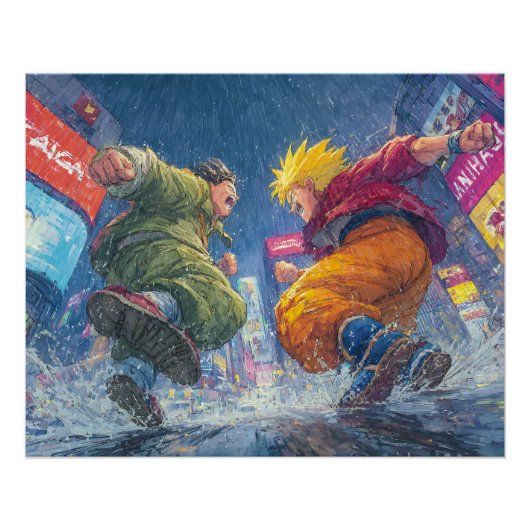 Super Saiyan Goku Epic Rain Fight ポスター (正面)