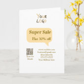 super sale business discount scan QR code details カード (黄色い花)