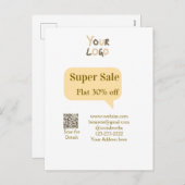 super sale business discount scan QR code details  シーズンポストカード (正面/裏面)