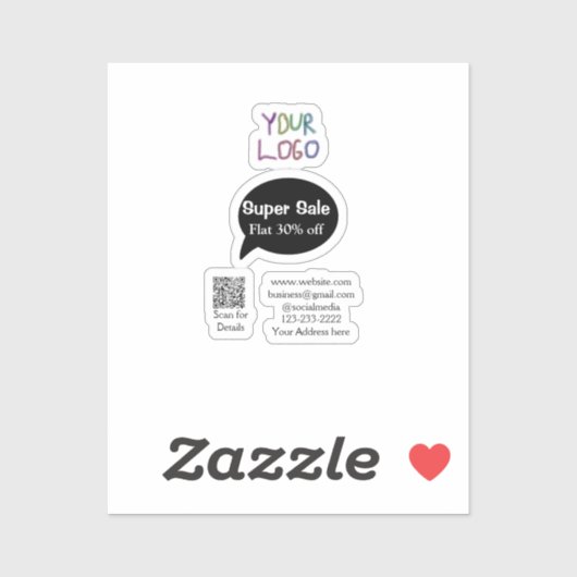 super sale business discount scan QR code details  シール (シート)