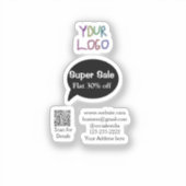 super sale business discount scan QR code details  シール (正面)