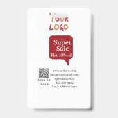 super sale business discount scan QR code details  バッジ (裏面)
