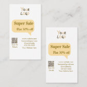 super sale business discount scan QR code details  名刺 (正面/裏面)