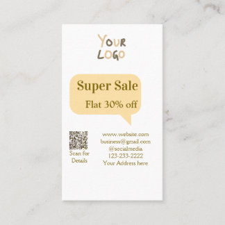 super sale business discount scan QR code details  名刺