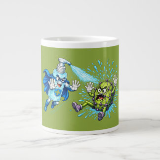 Super Sanitizer vs. Germ Monster ジャンボコーヒーマグカップ
