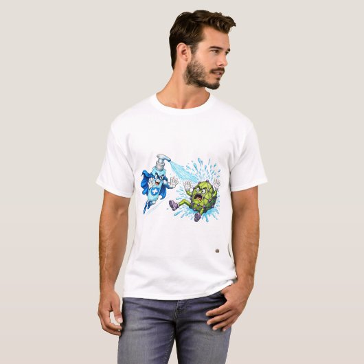 Super Sanitizer vs. Germ Monster Tシャツ (正面フル)