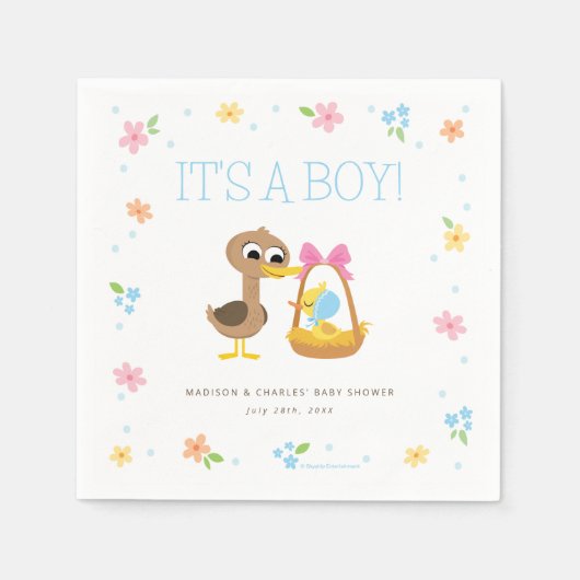 Super Simple | 5 Little Ducks Boy Baby Shower スタンダードカクテルナプキン (正面)