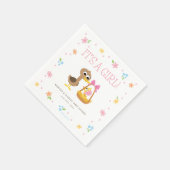 Super Simple | 5 Little Ducks Girl Baby Shower スタンダードカクテルナプキン (角)