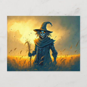 Super Sinister Scarecrow Happy Halloween ポストカード