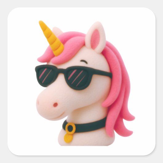 super soft unicorn-style plush style スクエアシール (正面)